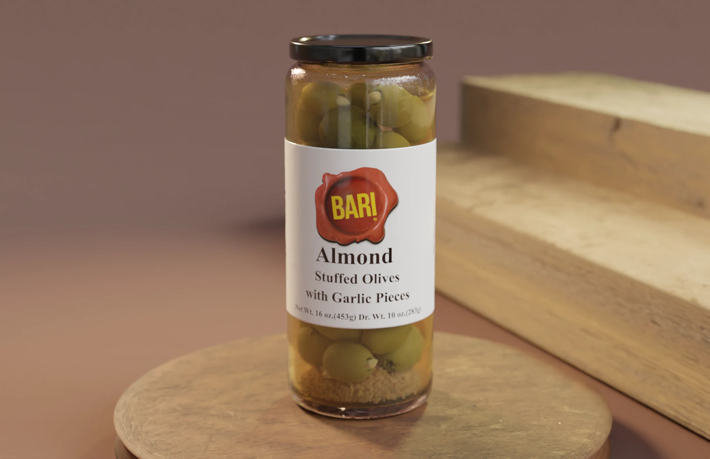 Stuffed Olives - Almond : 16 Oz.