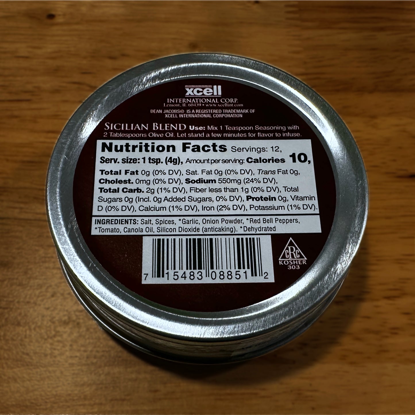 Bari Bread Dipping bottom of tin - Sicilian Blend on table