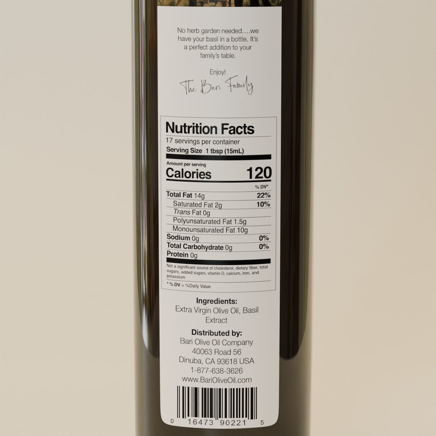 Basil Infused Olive Oil - 250mL