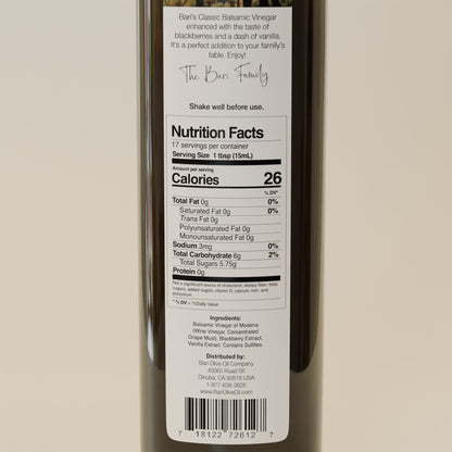 Blackberry Vanilla Balsamic Vinegar - 250mL