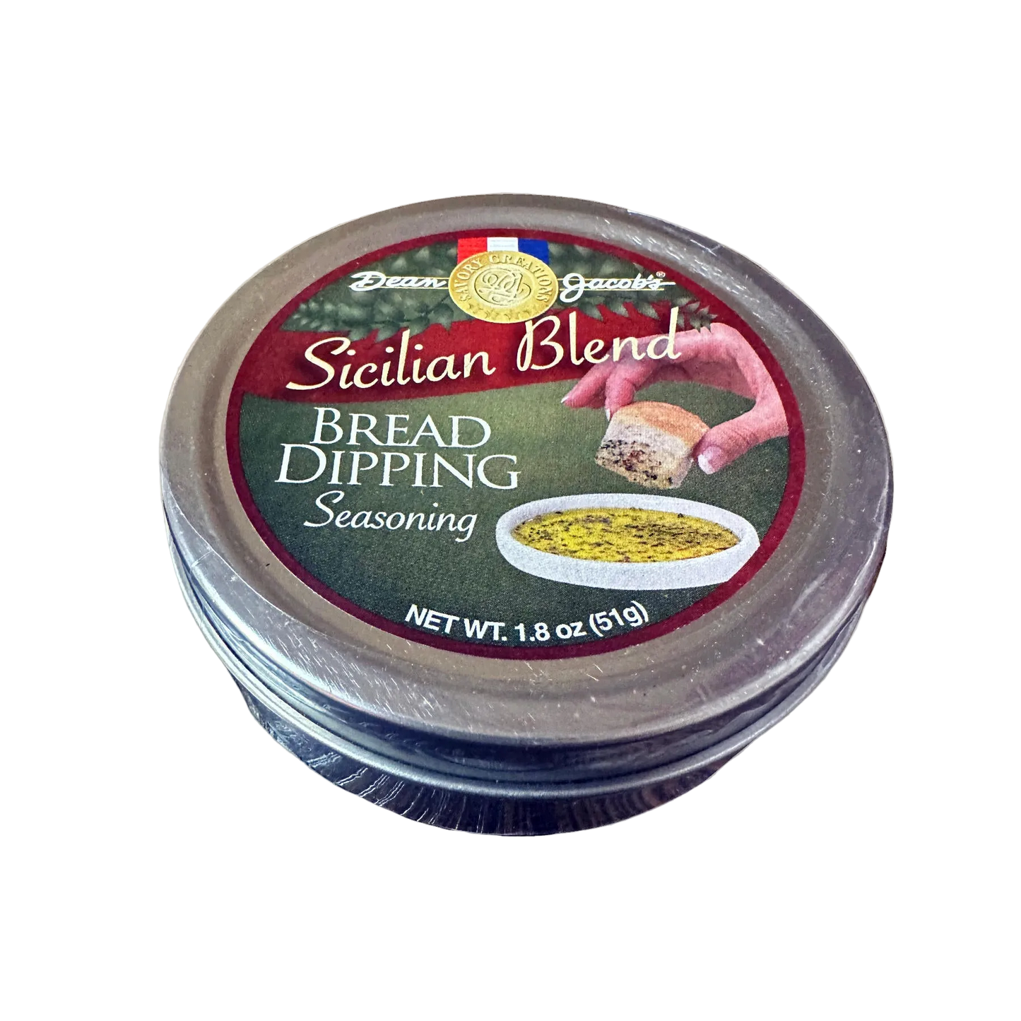 Sicilian Blend bread dipping seasoning container on a white background